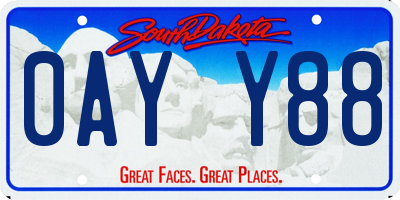 SD license plate 0AYY88