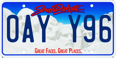 SD license plate 0AYY96