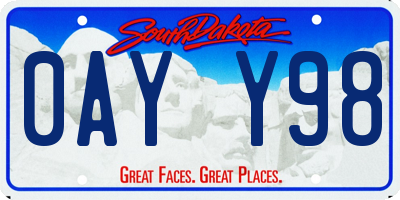 SD license plate 0AYY98