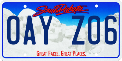 SD license plate 0AYZ06