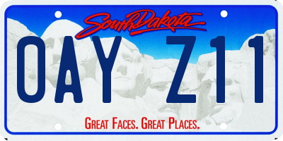 SD license plate 0AYZ11