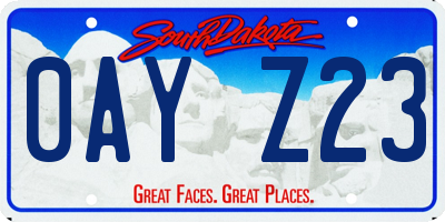 SD license plate 0AYZ23