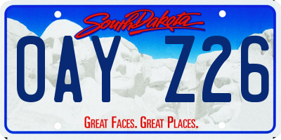 SD license plate 0AYZ26