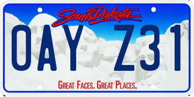 SD license plate 0AYZ31