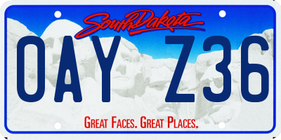 SD license plate 0AYZ36