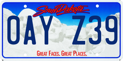 SD license plate 0AYZ39