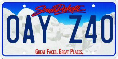 SD license plate 0AYZ40