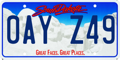 SD license plate 0AYZ49