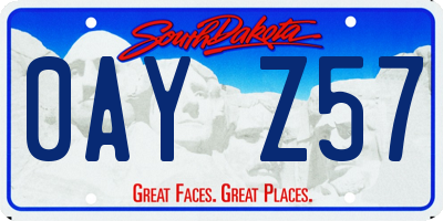 SD license plate 0AYZ57