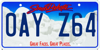 SD license plate 0AYZ64