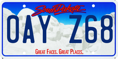 SD license plate 0AYZ68