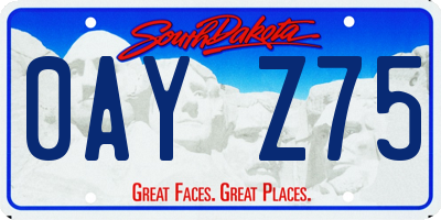 SD license plate 0AYZ75