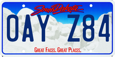 SD license plate 0AYZ84