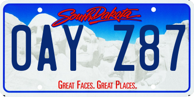 SD license plate 0AYZ87