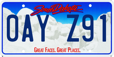 SD license plate 0AYZ91