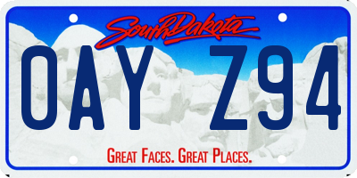 SD license plate 0AYZ94