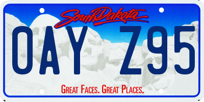 SD license plate 0AYZ95