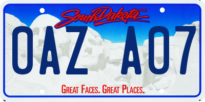 SD license plate 0AZA07