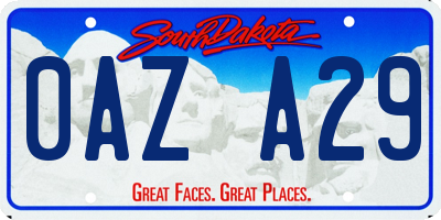 SD license plate 0AZA29