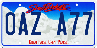 SD license plate 0AZA77