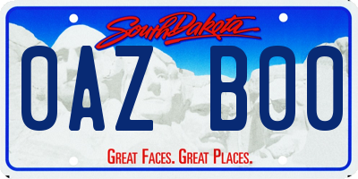 SD license plate 0AZB00