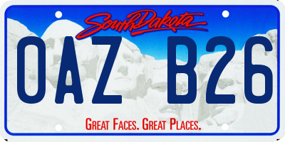 SD license plate 0AZB26