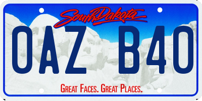 SD license plate 0AZB40