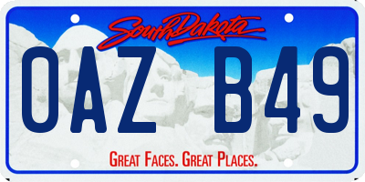 SD license plate 0AZB49