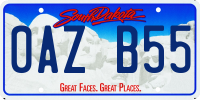 SD license plate 0AZB55