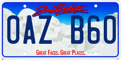 SD license plate 0AZB60