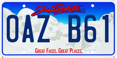 SD license plate 0AZB61