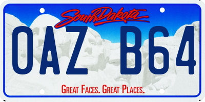 SD license plate 0AZB64