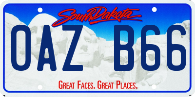 SD license plate 0AZB66
