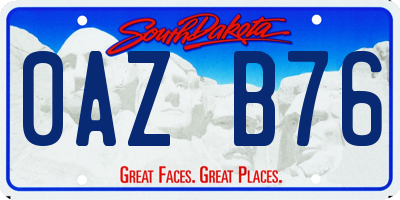 SD license plate 0AZB76
