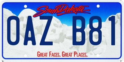 SD license plate 0AZB81