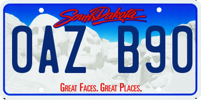 SD license plate 0AZB90