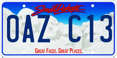 SD license plate 0AZC13