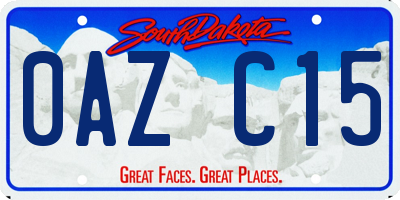SD license plate 0AZC15