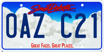 SD license plate 0AZC21