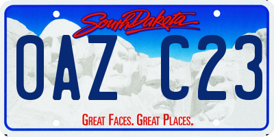 SD license plate 0AZC23