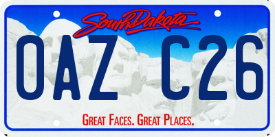 SD license plate 0AZC26