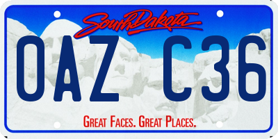 SD license plate 0AZC36