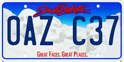 SD license plate 0AZC37