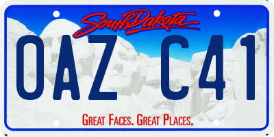 SD license plate 0AZC41