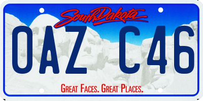 SD license plate 0AZC46