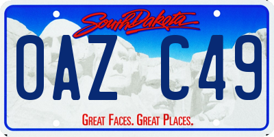 SD license plate 0AZC49