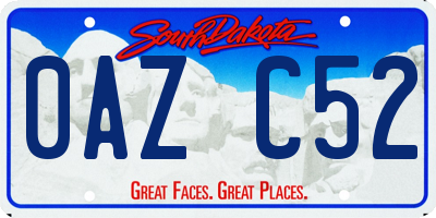 SD license plate 0AZC52