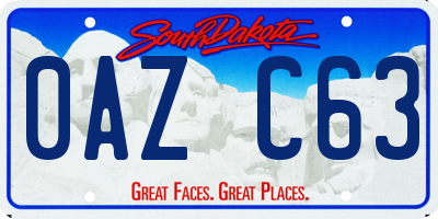 SD license plate 0AZC63