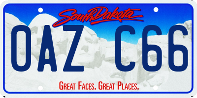SD license plate 0AZC66