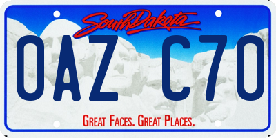 SD license plate 0AZC70